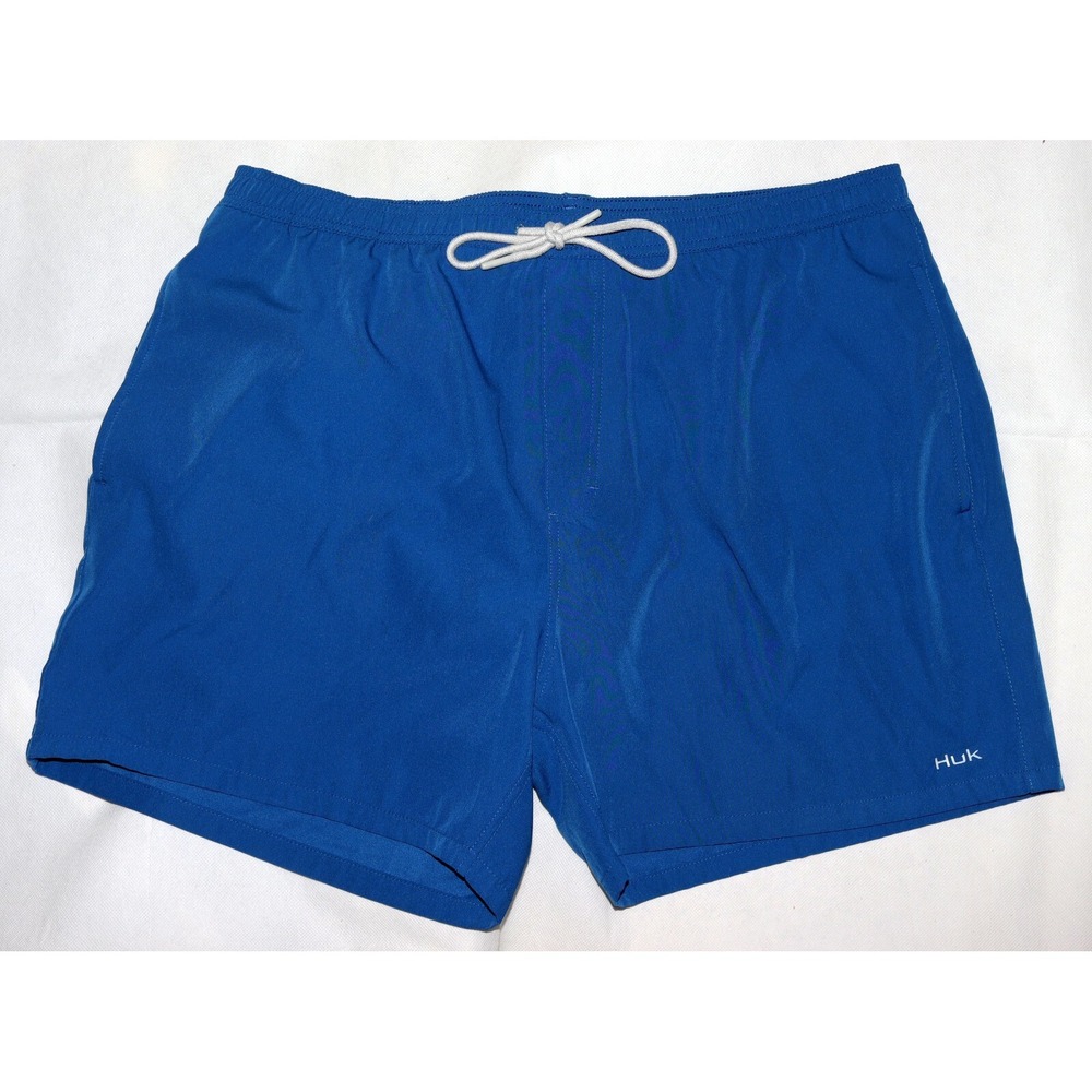 Huk Pursuit Volley Swim Men's Lined Outdoor Fishing Blue Shorts‎ Size 38